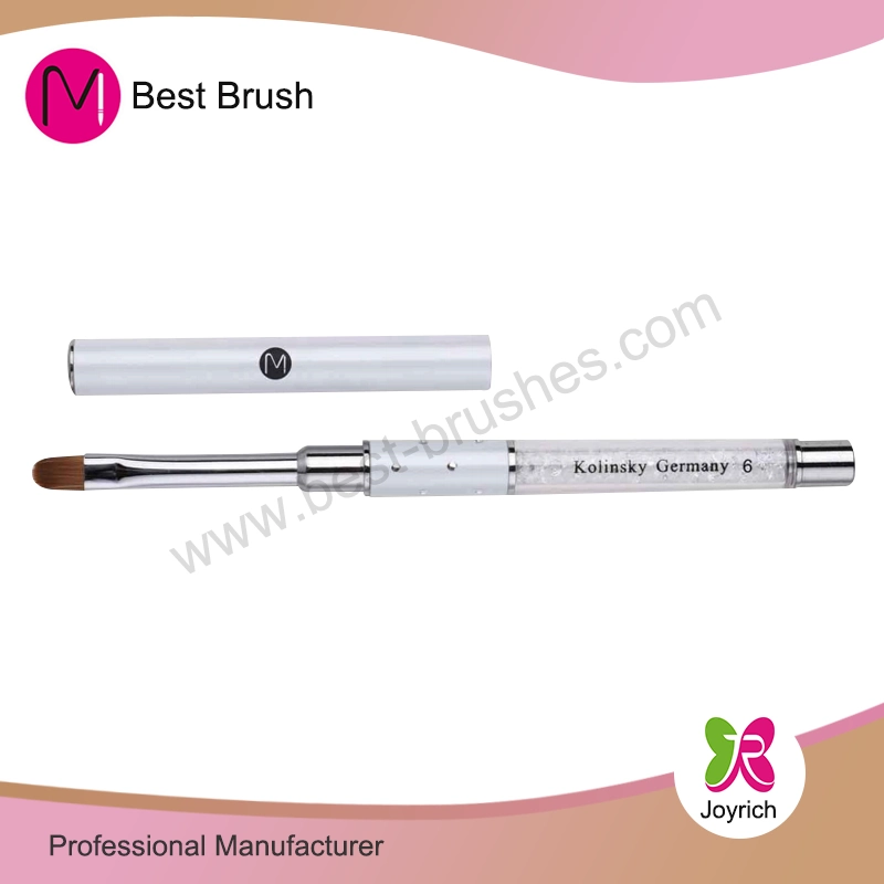 rhinestone کے ساتھ سفید دھات نایلان ہیئر جیل برش